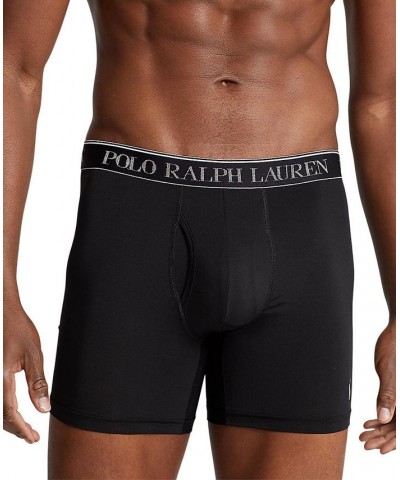 Men's Classic-Fit Performance Stretch Microfiber Logo Woven Boxer Briefs, 5-Pack Black $35.76 Underwear