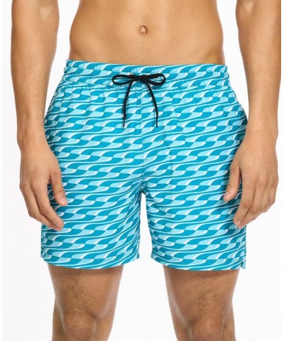 Men's 5" Geometric-Print Swim Shorts Multi $23.88 Swimsuits