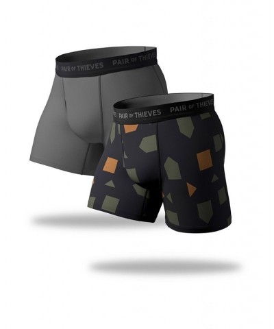 Men's Super Fit Boxer Briefs, Pack of 2 Black $17.50 Underwear