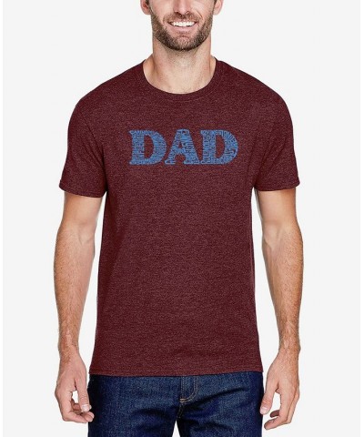 Men's Premium Blend Dad Word Art Short Sleeve T-shirt Red $18.45 T-Shirts