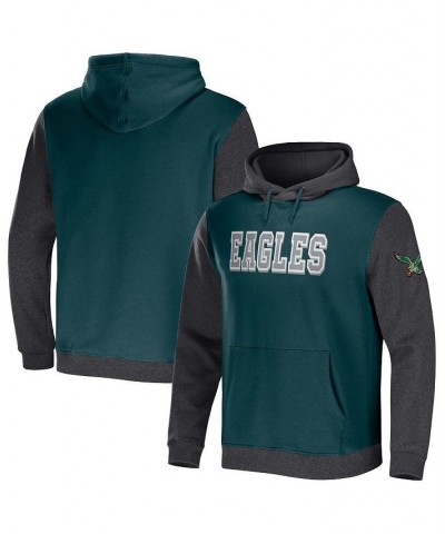 Men's NFL x Darius Rucker Collection by Midnight Green, Charcoal Philadelphia Eagles Colorblock Pullover Hoodie $37.25 Sweats...