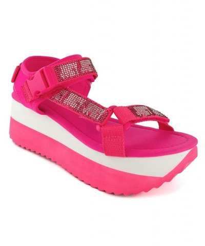 Women's Izora Flatform Sandals Pink $26.00 Shoes