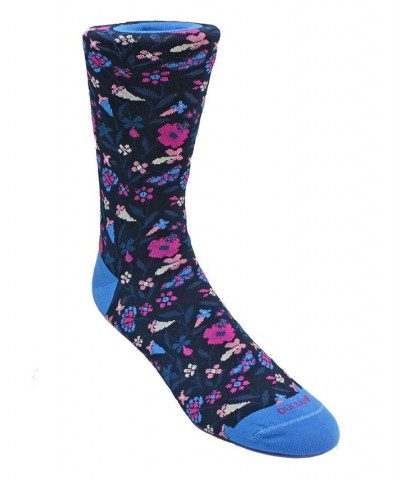 Men's Floral Dress Sock Blue $13.20 Socks