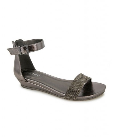Women's Great Viber Jewel Wedge Sandals Silver $46.28 Shoes