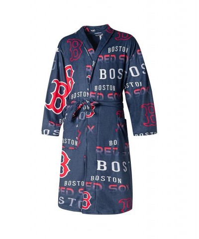 Men's Navy Boston Red Sox Windfall Microfleece Allover Robe $34.30 Robes
