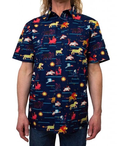 Men's Stampeded Short Sleeves Woven Shirt Multi $29.40 Shirts
