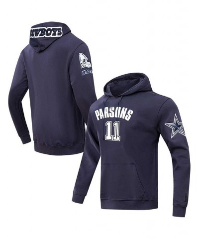 Men's Micah Parsons Navy Dallas Cowboys Player Name and Number Pullover Hoodie $48.10 Sweatshirt