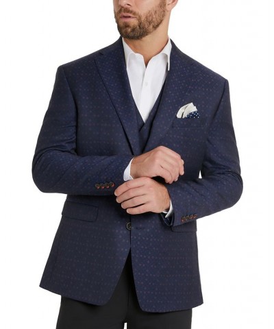 Men's Classic-Fit Blue Jacquard Suit Blue $182.70 Suits