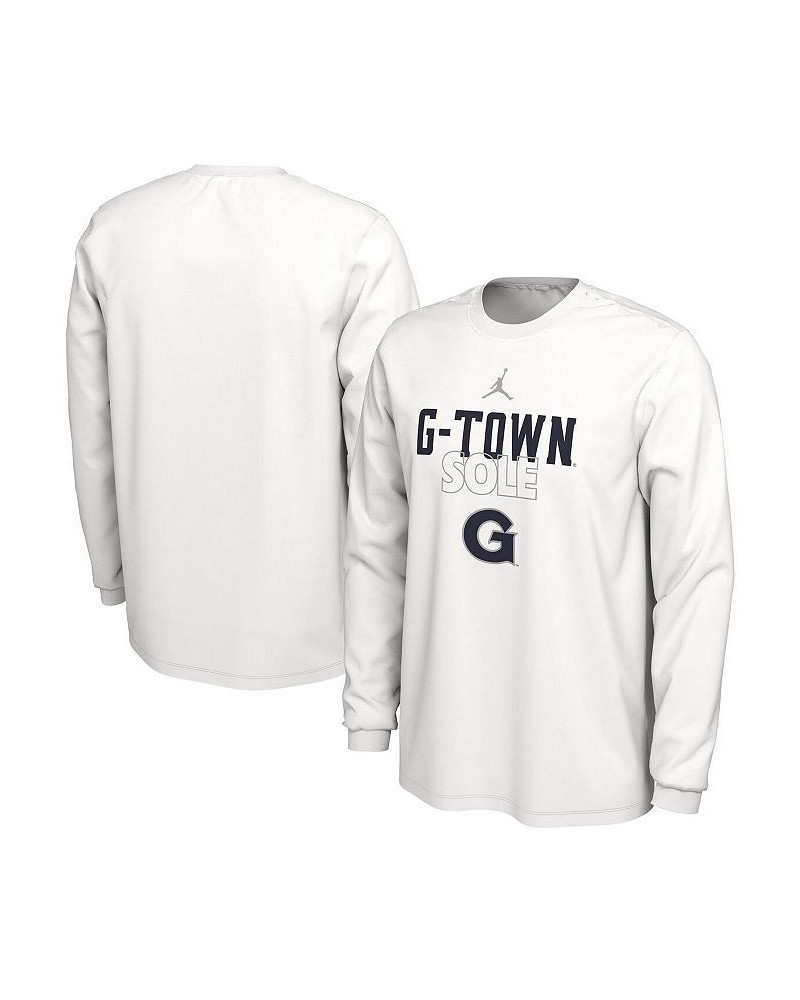 Men's Brand White Georgetown Hoyas On Court Long Sleeve T-shirt $26.99 T-Shirts