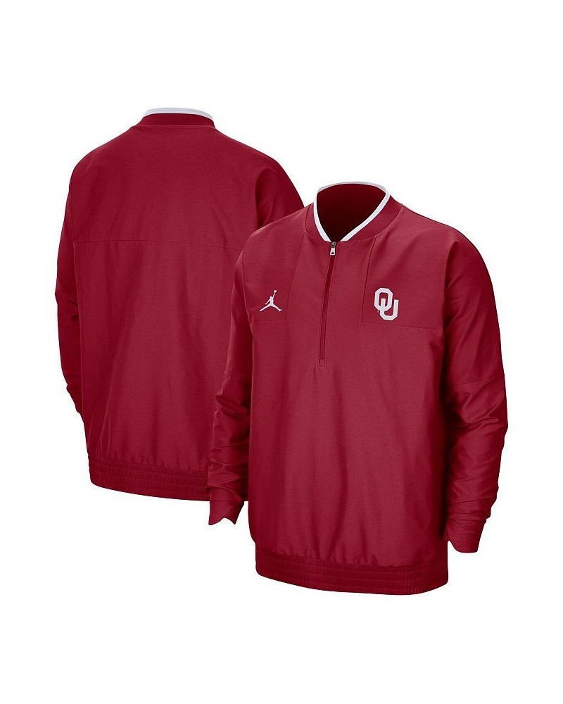 Men's Brand Crimson Oklahoma Sooners 2021 Coach Half-Zip Jacket $39.26 Jackets