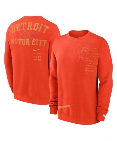 Men's Orange Detroit Tigers Statement Ball Game Fleece Pullover Sweatshirt $50.99 Sweatshirt