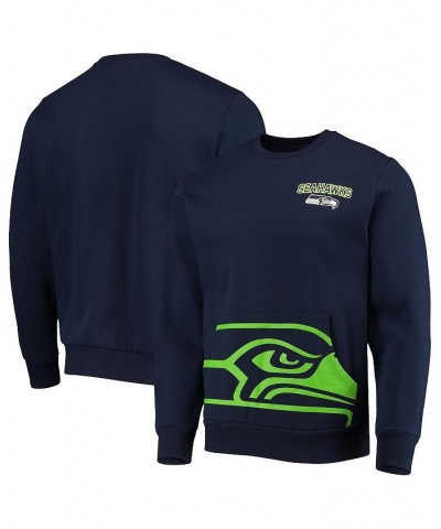 Men's College Navy Seattle Seahawks Pocket Pullover Sweater $27.26 Sweaters