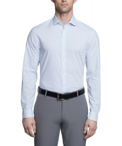 Men's Steel Plus Slim Fit Stretch Wrinkle Free Dress Shirt Blue $25.73 Dress Shirts