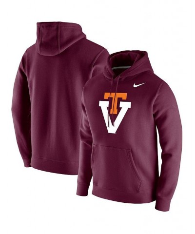Men's Maroon Virginia Tech Hokies Vintage-Like School Logo Pullover Hoodie $35.70 Sweatshirt