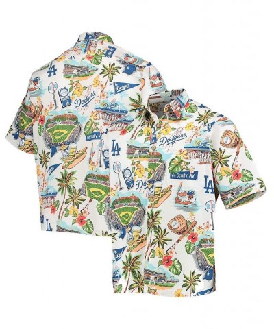 Men's White Los Angeles Dodgers Scenic Button-Up Shirt $45.50 Shirts