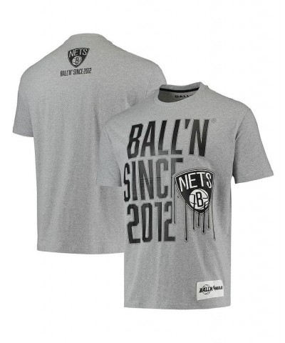 Men's Heather Gray Brooklyn Nets Since 2012 T-shirt $17.33 T-Shirts