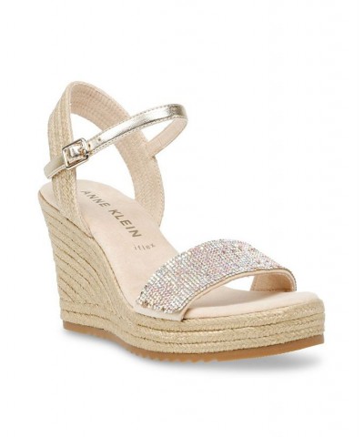 Women's Wella Wedge Sandals Silver $40.59 Shoes