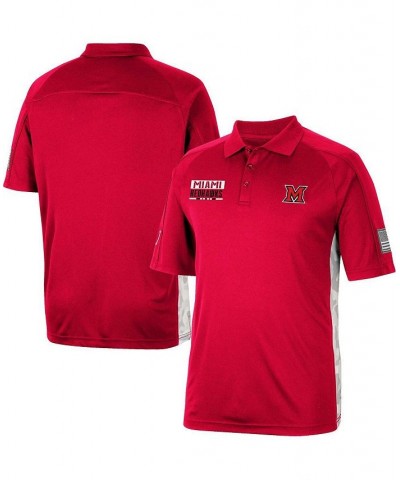 Men's Red Miami University RedHawks OHT Military-Inspired Appreciation Snow Camo Polo Shirt $34.19 Polo Shirts