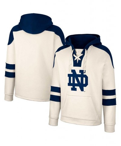 Men's Cream Notre Dame Fighting Irish Lace-Up 4.0 Vintage-Inspired Pullover Hoodie $36.75 Sweatshirt