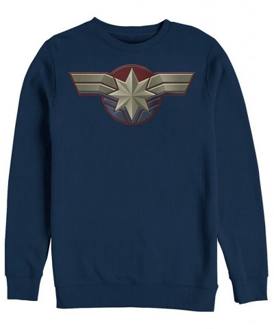 Marvel Men's Captain Marvel Chest Logo Costume, Crewneck Fleece Blue $24.20 Sweatshirt