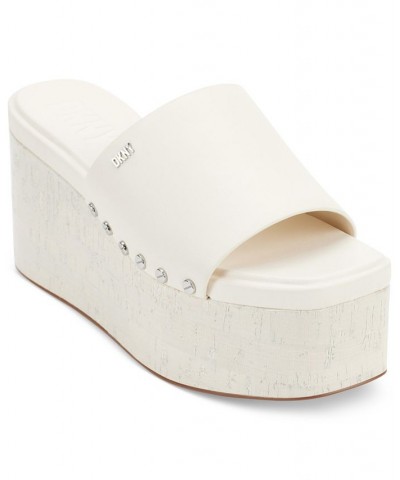 Alvy Studded Platform Wedge Slide Sandals Tan/Beige $46.19 Shoes