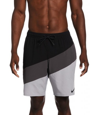 Men's Color Surge Colorblocked 9" Swim Trunks Black $26.20 Swimsuits