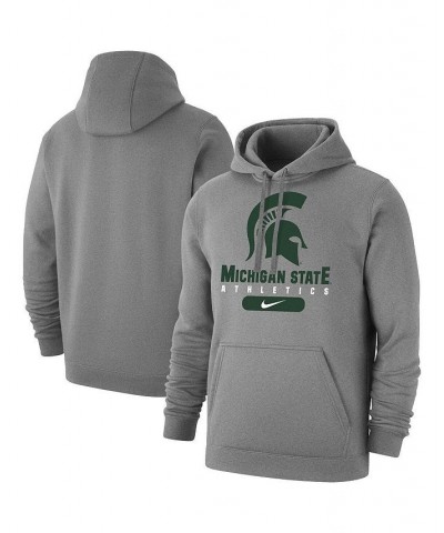 Men's Heathered Gray Michigan State Spartans Big and Tall Club Stack Fleece Pullover Hoodie $34.85 Sweatshirt