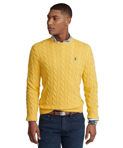 Men's Cable-Knit Cotton Sweater Empire Yellow $74.00 Sweaters