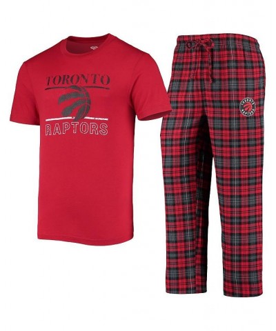 Men's Red, Black Toronto Raptors Lodge T-shirt and Pants Set $24.43 Pajama