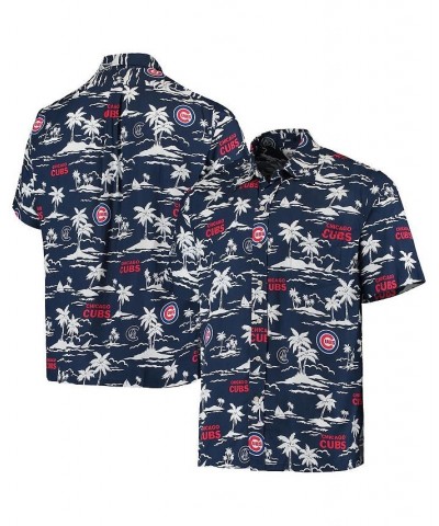 Men's Navy Chicago Cubs Vintage-Inspired Short Sleeve Button-Up Shirt $44.28 Shirts