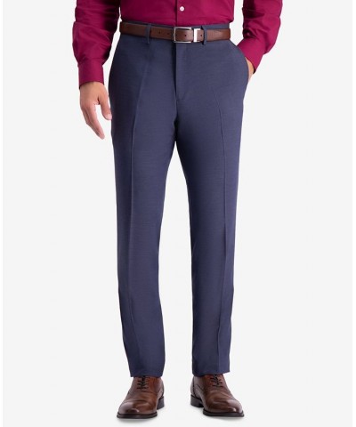 Men's Slim-Fit Stretch Premium Textured Weave Dress Pants Blue $24.95 Pants