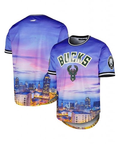 Men's Milwaukee Bucks Cityscape Stacked Logo T-shirt $28.70 T-Shirts