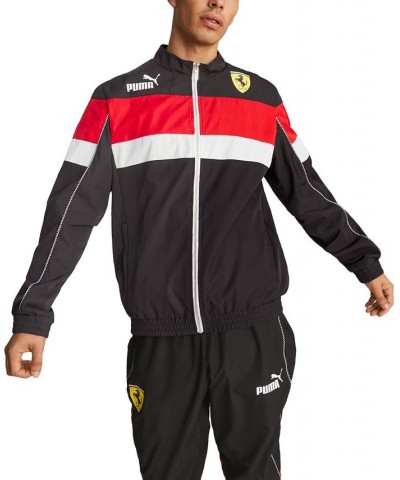 Men's Ferrari Race SDS Full-Zip Colorblocked Logo Jacket Black $45.60 Jackets
